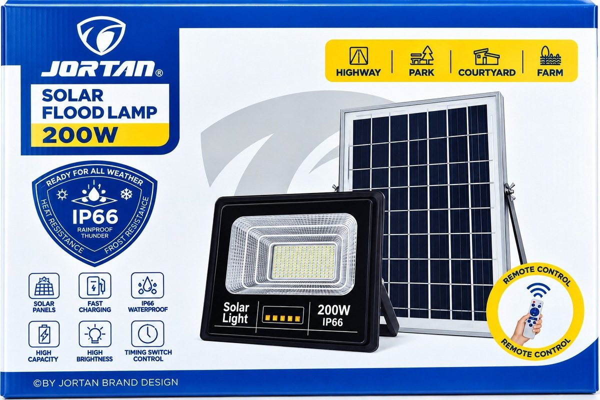 JORTAN 500W Solar Flood Light